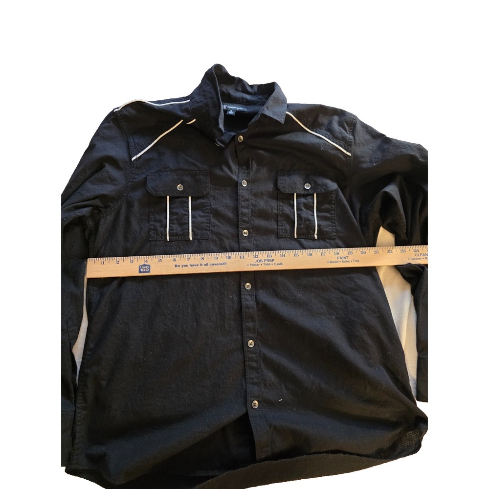 50's Style Elvis Black Western Cowboy Rockabilly Men's Long Sleeve Button XL top - Picture 5 of 8